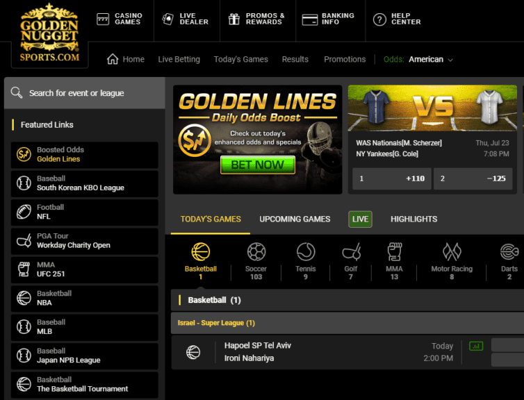 Golden Nugget Sportsbook Bonus Code
