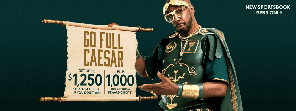 Get a Caesars NFL Free Bet Up to $1,250